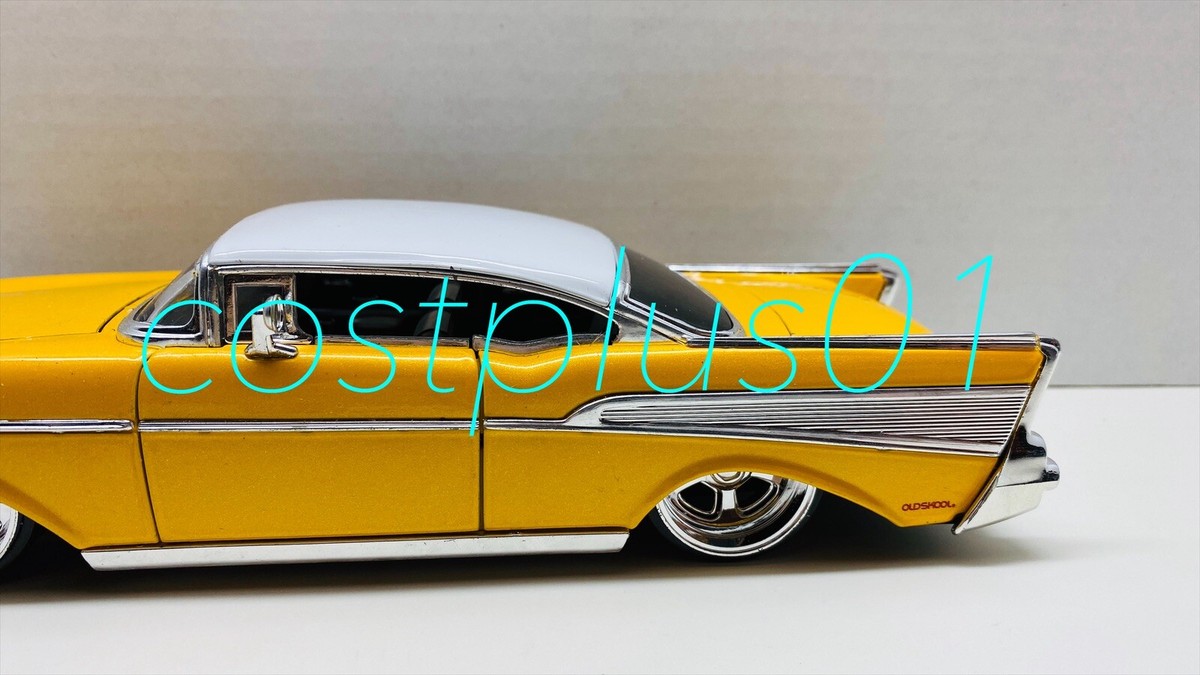JADA DUB CITY OLDSKOOL 1957 BEL AIR 1:24 YELLOW WITH WHITE