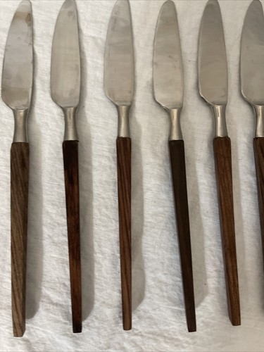 Japan Wood Handle Knives Stainless Flatware Knife Silverware 8 Piece Set - Picture 4 of 21