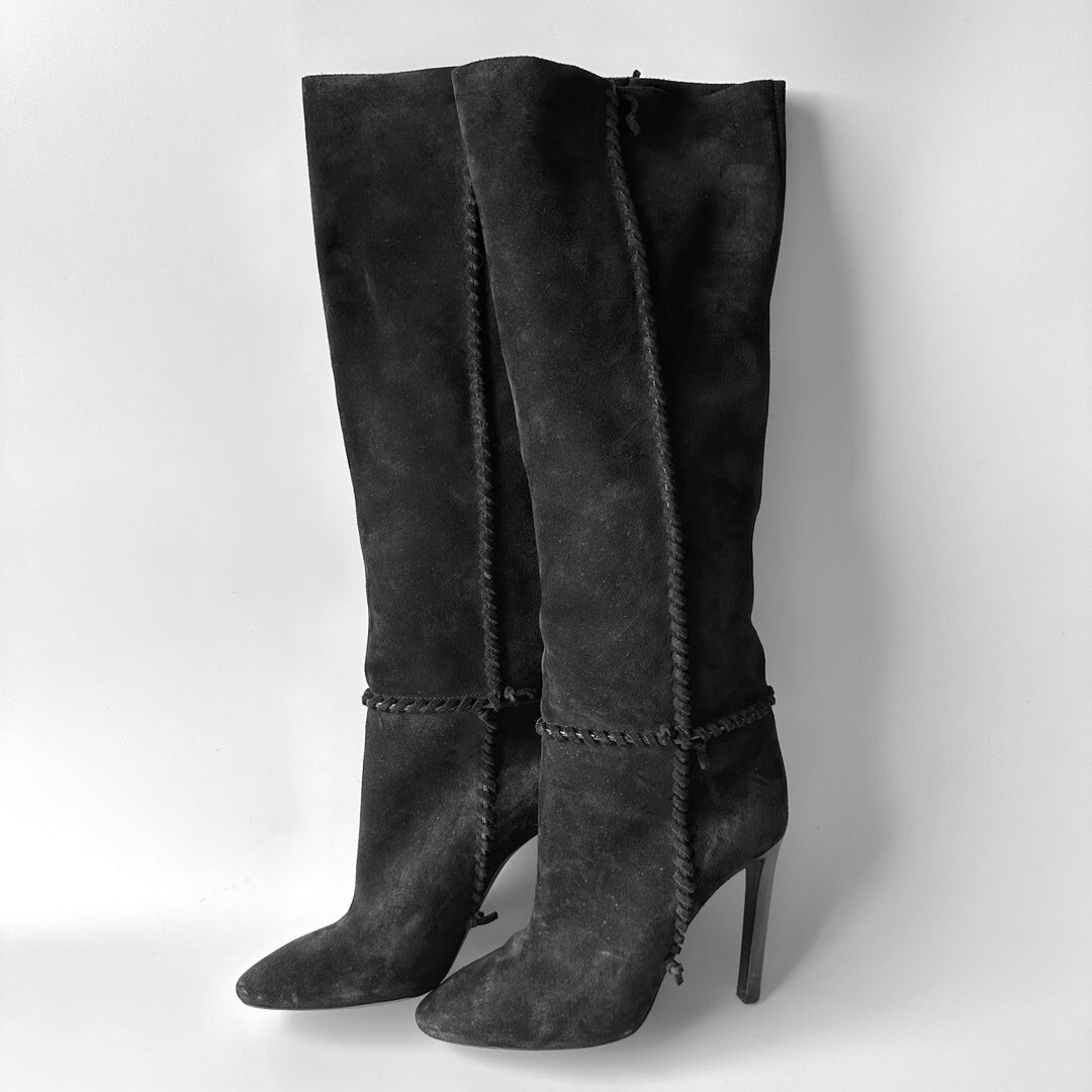 Stivali al ginocchio Saint Laurent Mica scamosciati Donna 8