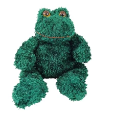 Russ Berrie Green Frog Count Silky Sparkle Fur Plush No Accessories Replacement