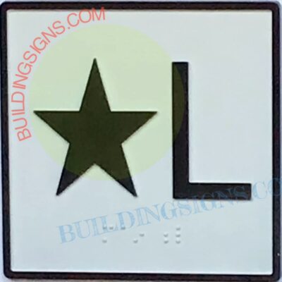 Elevator Floor Number Star L Sign- Elevator JAMB Plate Floor Star-REF24-1027
