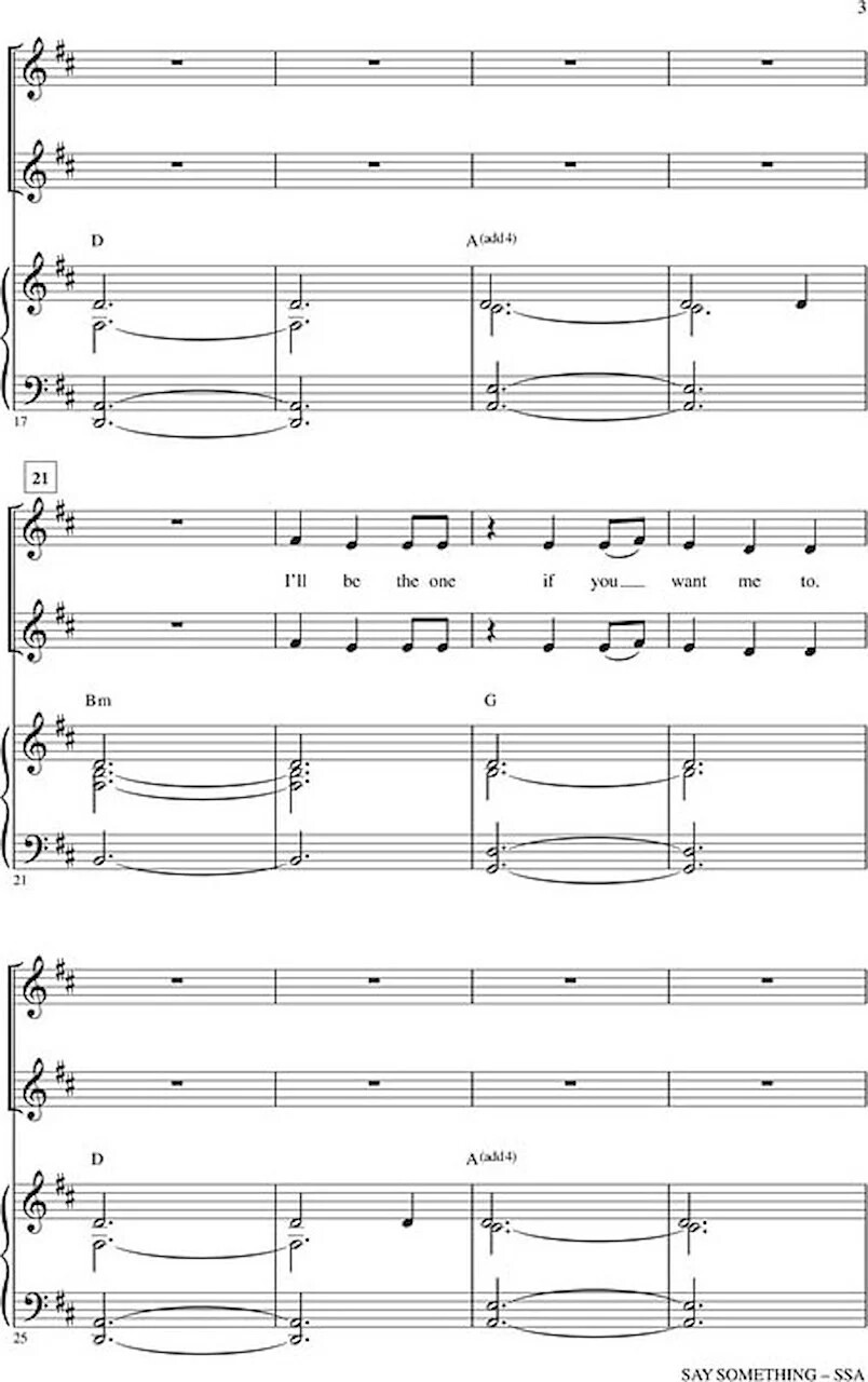 Hal Leonard Say Something SSA Choral Sheet Music for sale online eBay