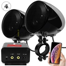 Bluetooth Amplifier Motorcycle ATV Speakers Waterproof Stereo Audio Radio System