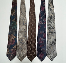 5 Tie Lot Wembley Neckties 57"L x 3.5"W Multicolor Floral Paisley Made in USA