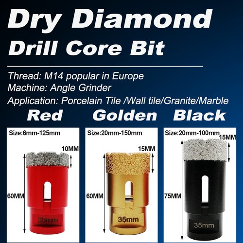 Diamond Core Bit Hole Saw Drill Ceramic Tile Marble Granite M14 20 -125mm - Picture 12 of 36