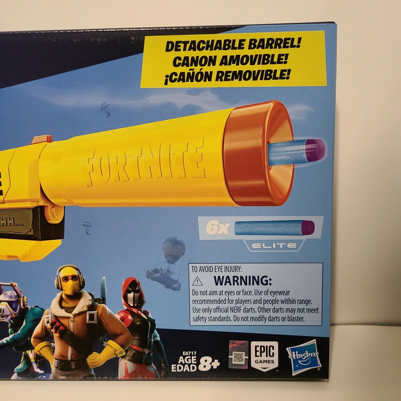 Fortnite SHHHH Nerf Gun. Yellow. WORKS!! With detachable silencer Tested