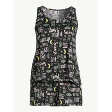 Joyspun WOMEN size 3x Print Tank Top and Shorts Pajama Set 2-Piece black