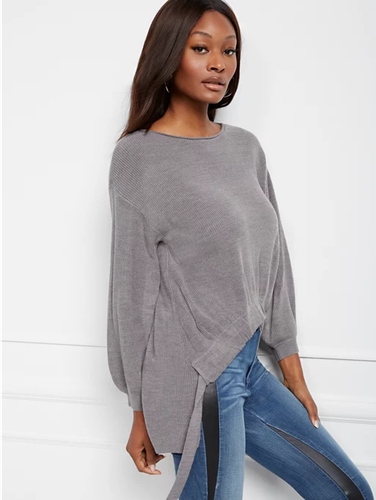 TUNIC SWEATER Medium Heather Grey 