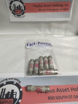 COOPER BUSSMANN,FWX15A14Fb,15 AMP FUSE LOT OF 7 PRE-OWNED