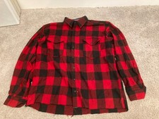 Vintage Pendleton Outdoors Man 100 Wool Flannel Mens L Buffalo Plaid