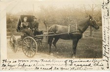 KS Kansas Winona Fred Ross and Wife in Buggy RPPC 1909 Real Photo Postcard