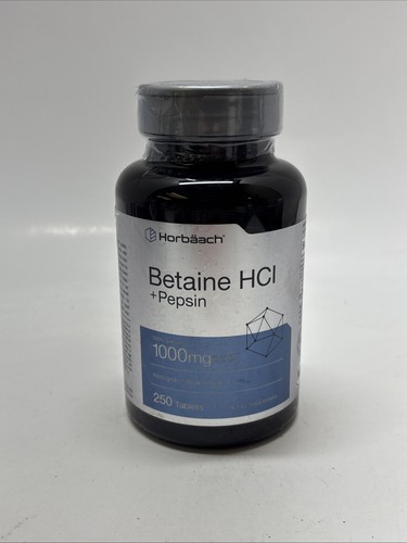 Betaine HCl with Pepsin | 1000mg | 250 Capsules | by Horbaach