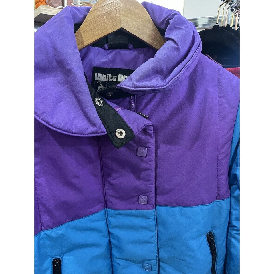 Vintage 90s White Stag Ski Color Blocked Blue/Purple Puffer Jacket Size XL - Image 3 of 4