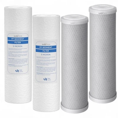MGIDEA CARTUCCE FILTRO FILTRAZIONE ACQUA KIT 4X FILTRI 10" SEDIMENTI PP + CARBONI CTO