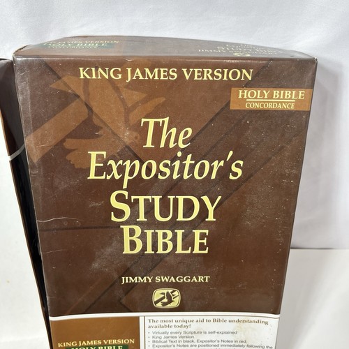 The Expositors Study Bible King James Version Jimmy Swaggart Leather Black Boxed - Foto 2 di 13