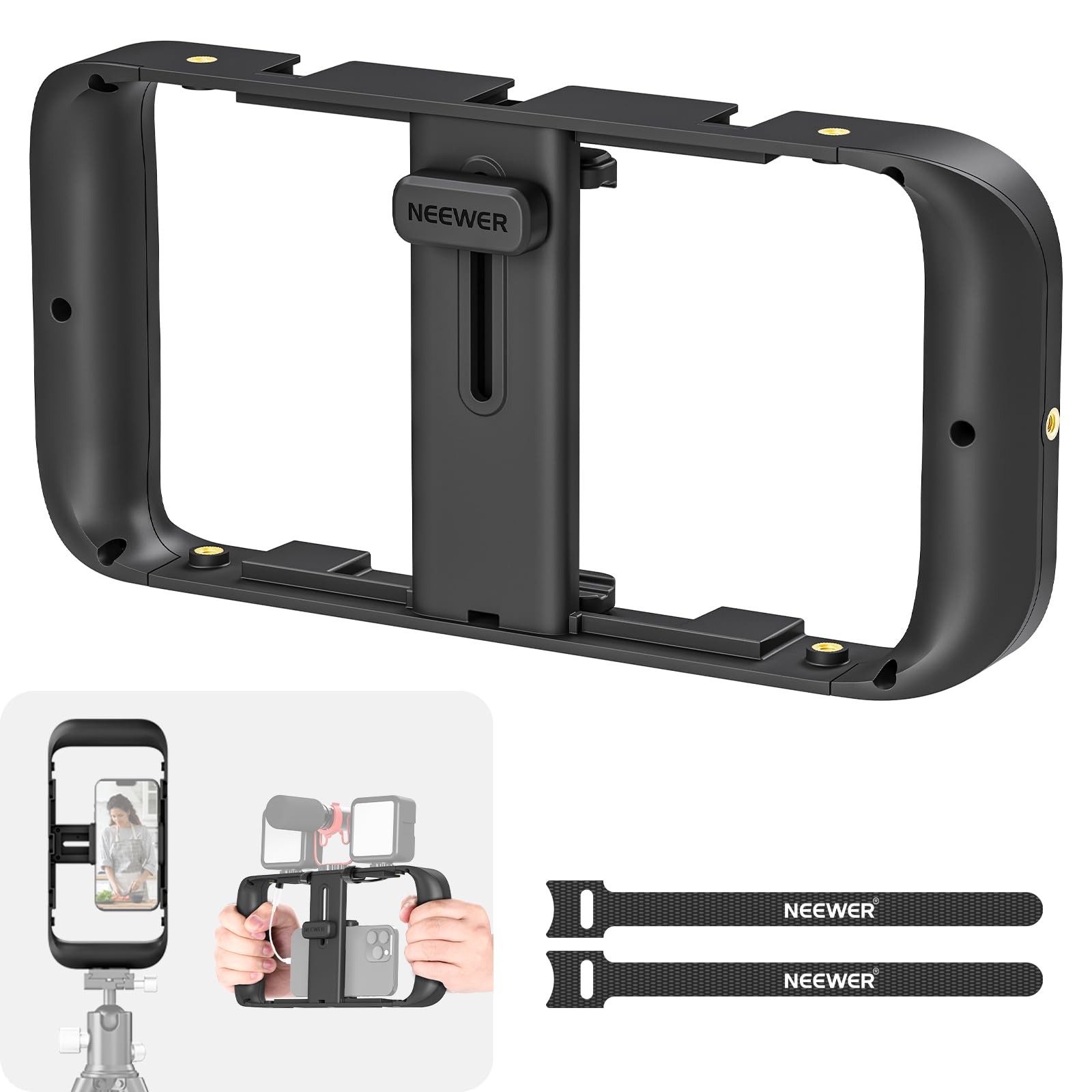 NEEWER Mobile Phone Video Rig, Grip Stabiliser Cage with Black