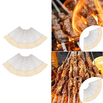 50Pcs Barbecue Skewers for Grilling Kabob Skewers for Chicken Seafood Prawn