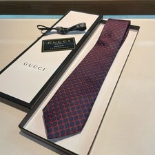 Gucci Mens Blue Red Geometric Logo Jacquard S...
