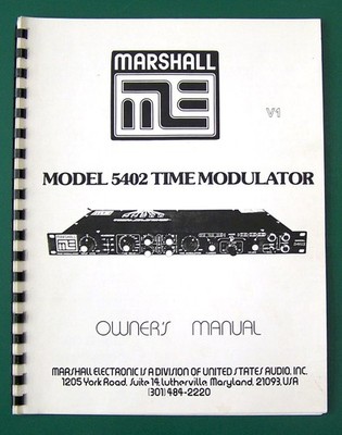 Owners Manual For Marshall 5402 Time Modulator, Bound, Complete. MN