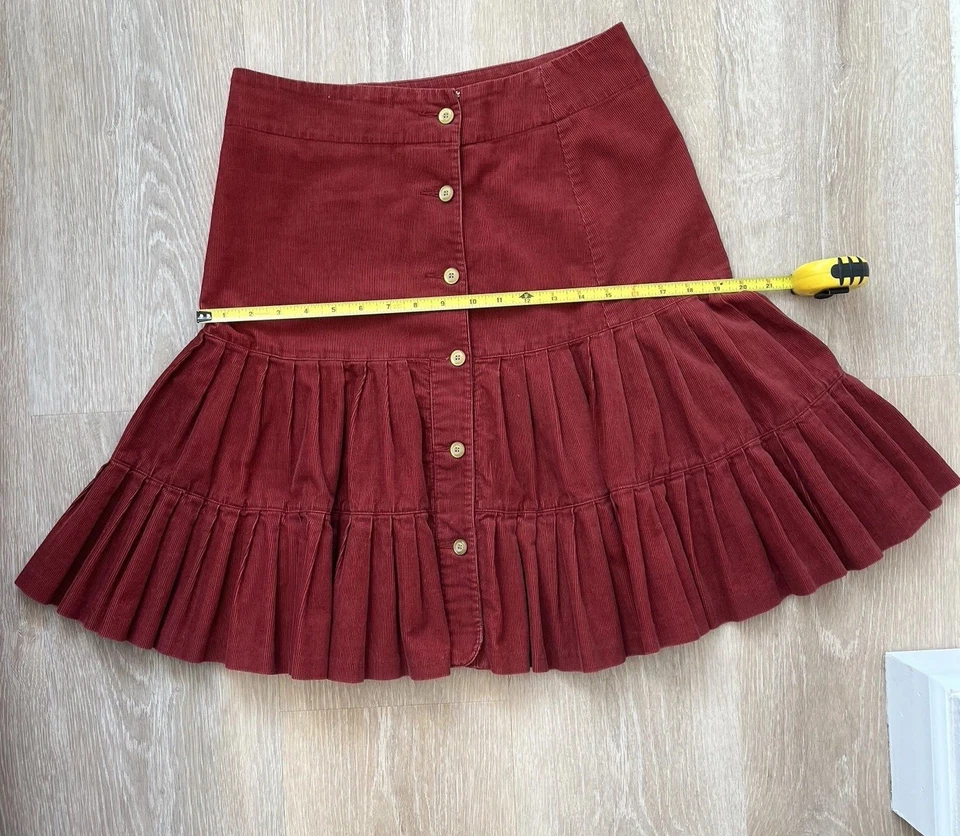Odille Pleated Skirt With Buttons Corduroy, Perfect For Fall - Image 2 of 4