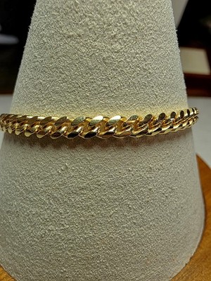 8 Zoll 4 mm bicolor Diamantschliff Miami kubanisches Armband mit Box Verschluss 925 Sterlingsilber