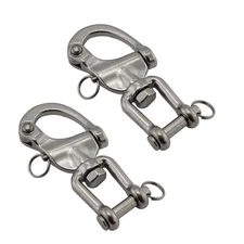 NRC&XRC Pair 2-3/4in(70mm) Jaw Swivel Snap Shackle 316 Stainless Steel for Sa...