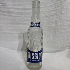 Mission Soda Bottle- Mission of California King Size-ACL 10 oz Naturally Good 