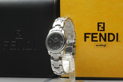 Near MINT in Box] FENDI 120L Black Silver Roman Women display picture 2
