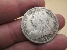 COINS BULLION HALF CROWN 1900 Old Head Queen Victoria 925 Silver - BAG#1
