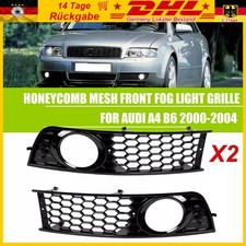 2x Für Audi A4 B6 Schwarz Glänzend Waben Gitter Lüftungsgitter Stoßstange Grill.
