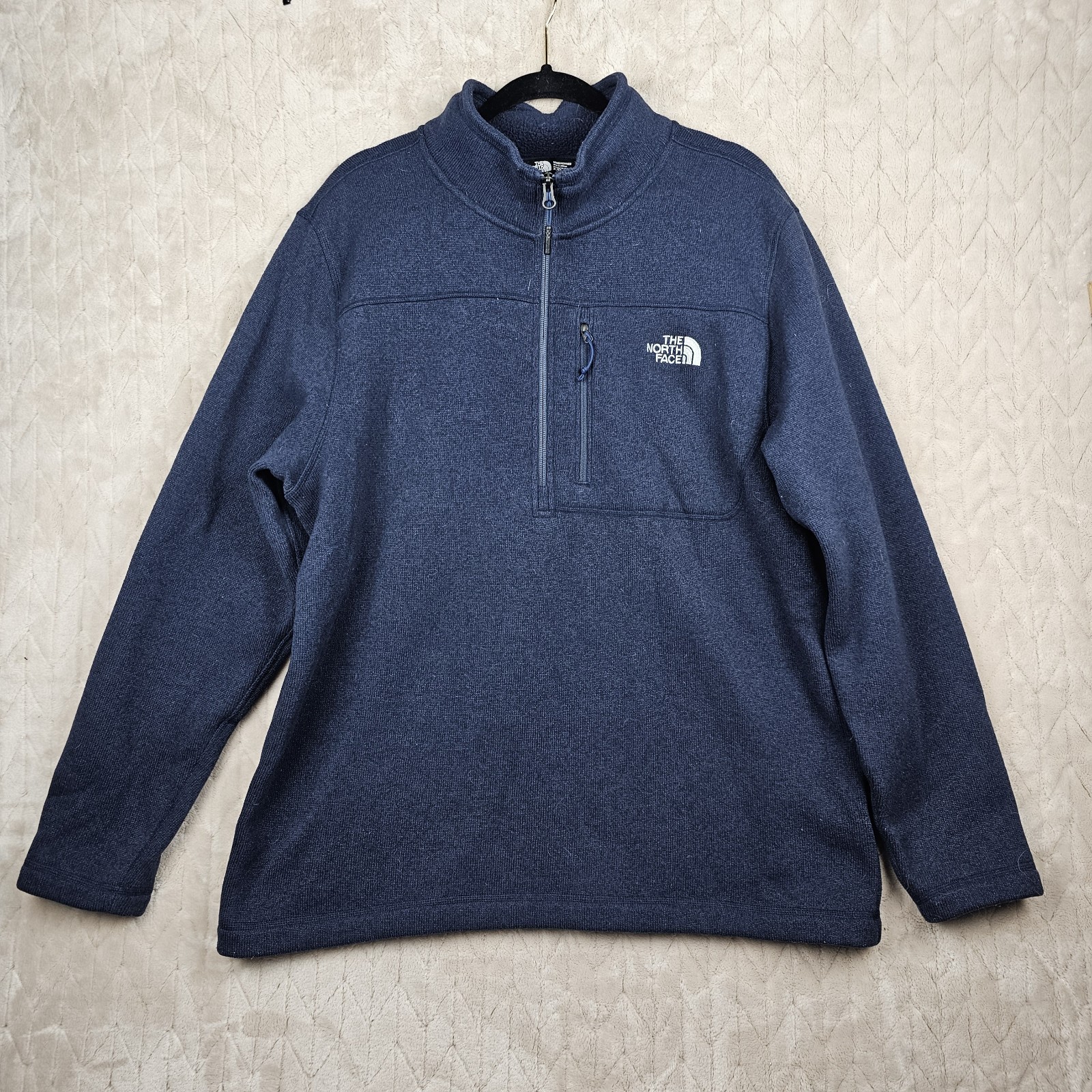 The North Face Mens XL Gordon Lyons 1/4 Zip Fleece Sweater for Hiking Outdoor Blue