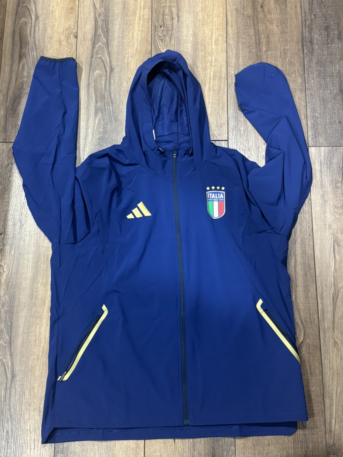 Italy 2026 Travel Windbreaker Hooded Jacket Football Soccer Italia FIGC 2XL XXL