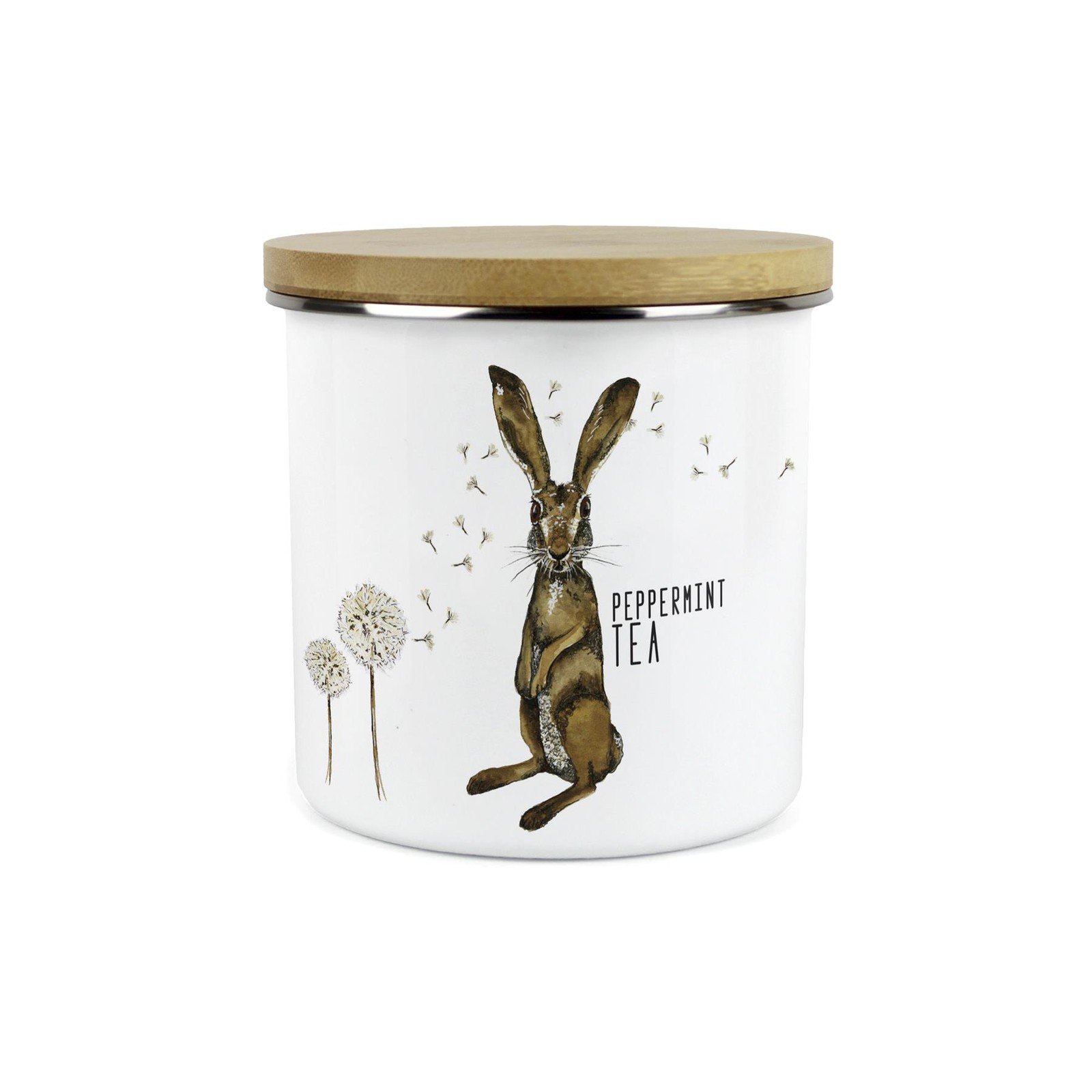 Hares & Dandelions Peppermint Tea Canister - Kitchen Storage Container Gift