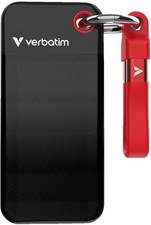 VERBATIM Pocket USB 3.2 Gen 2 Festplatte, TB SSD, extern, Schwarz/Rot
