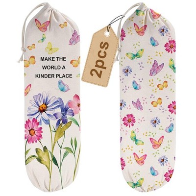 2PCS Butterfly Plastic Bag Holder for Kitchen Essentials, Large, Multicolor 