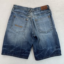 Sean John Denim Shorts Carpenter Men 34 Baggy Embroidered Jorts VTG