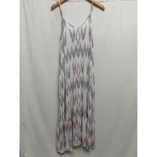 Lovestitch Women's Maxi Dress Ikat Print Crepe Boho Tiered Hem Summer Sundress