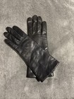 Vintage Fownes Black Leather Gloves Cashmere Lined, Size 7 — photo 1