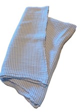 Newborn Baby Swaddle Blanket Blue Stripe on Light Blue 100 Cotton 38"