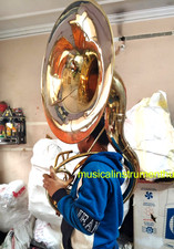 SOUSAPHONE 22"BELL PURE BRASS METAL IN GOLD POLISH MOUTHPC CASE  FREE SHIPPING