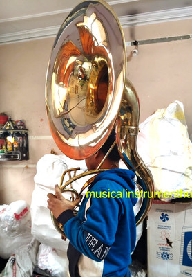 SOUSAPHONE 22''BELL  TUBA OF BRASS METAL IN GOLD POLISH+ MOUTHPC+CASE + FREE SHIP
