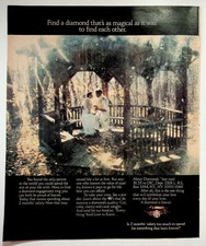 De Beers Vintage Magazine Ad Diamond Engagement Ring 1970s 1980s Jewelry