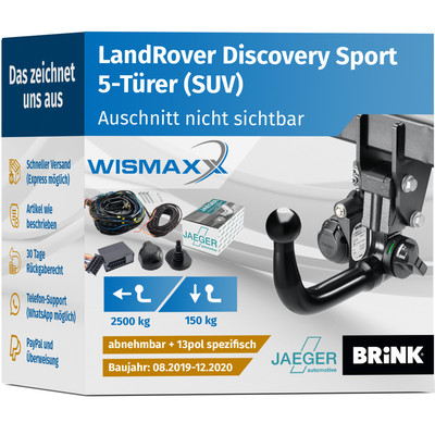 ANHÄNGERKUPPLUNG für LandRover Discovery Sport 19-20 v. abnehmbar BRINK +JAEGER