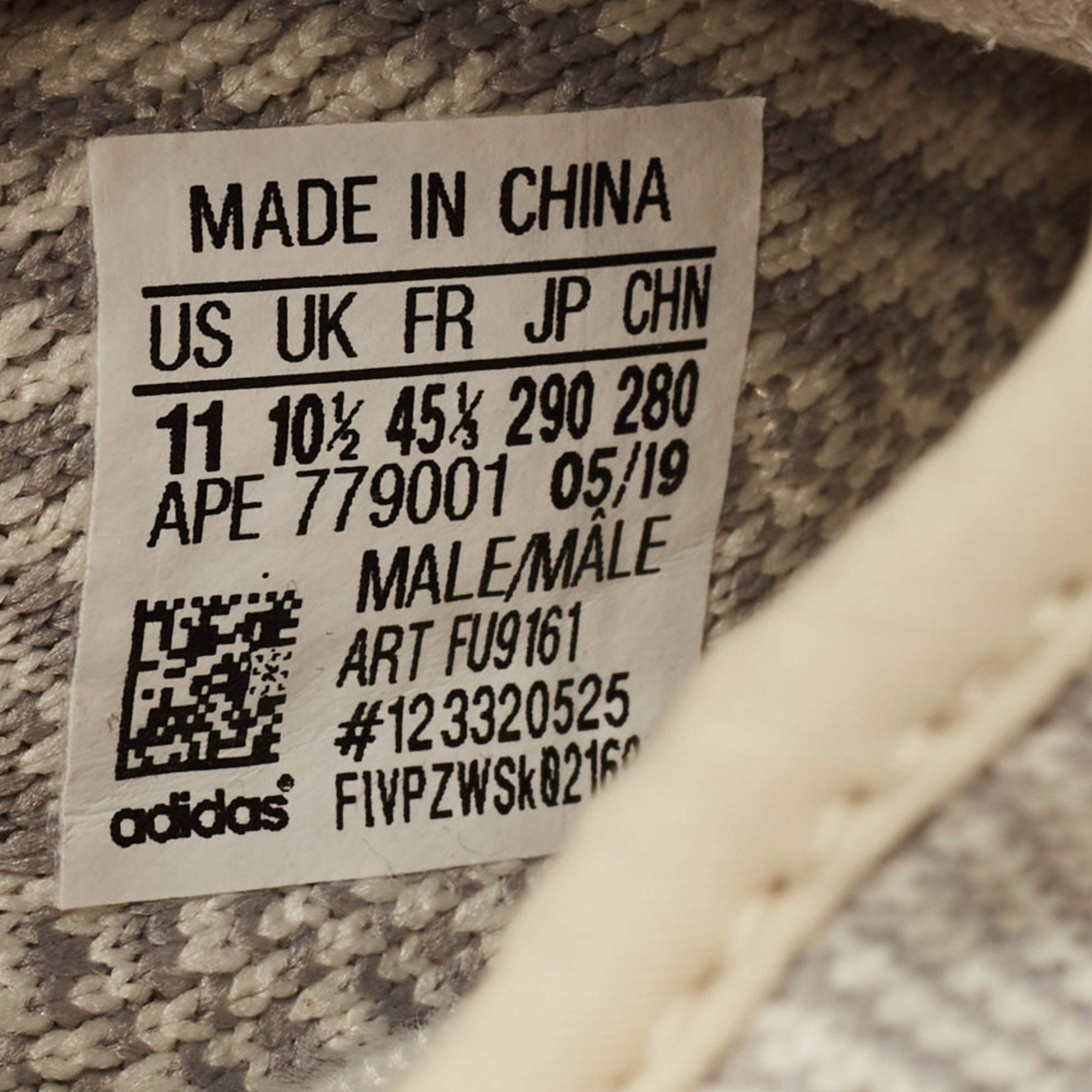 Yeezy x Adidas Boost 350 Natural V2 Size 45.5 GreyWhite Knit Fabric Low Top image 8