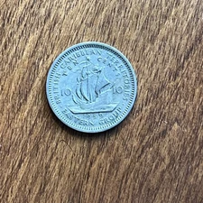 1959 Ten Cents British Caribbean Territories Eastern Group Coin British Empire