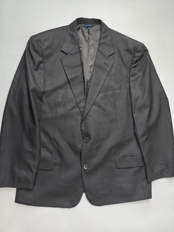 🇺🇲 Brooks Brothers Madison 44L Gray Stripe Wool Sports Coat Made In Italy - Image 4 of 4