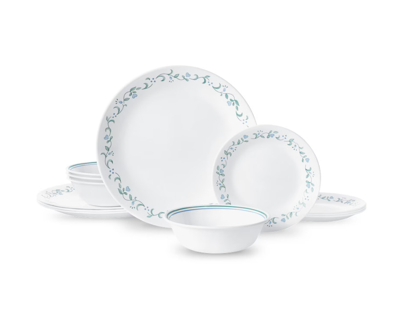 Corelle Country Cottage 12-Piece Glass Dinnerware Set (Service for 4)