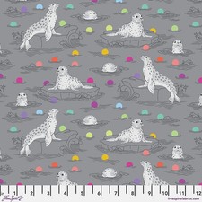 Seal the Deal, Shadow - Tula Pink, Graywork, Quilt Fabric 100 Cotton By the yd