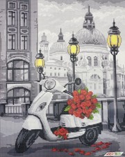 Flowers Bead Embroidery Scheme on Canvas DIY Stamped Printed Pattern zpl-025