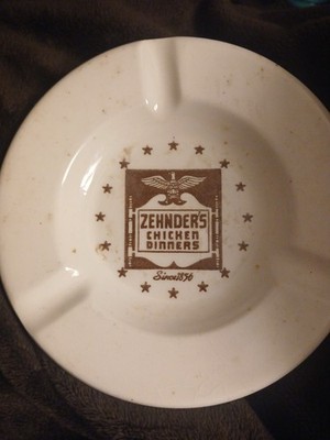 ZEHNDER's Vintage Ashtray From FRANKENMUTH Michigan-USA Advertising